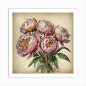 Pink Peonies 1 Art Print