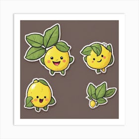 Cute Lemon Stickers Art Print