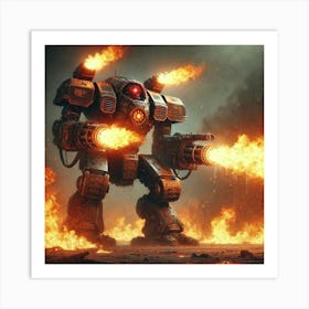 Flame Thrower Barrage Converted Art Print