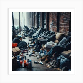 Homeless People On The Street Art Print