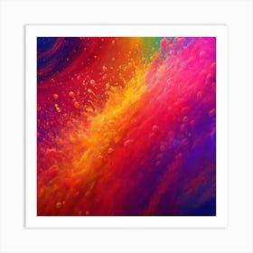 Colorful ink splash Art Print