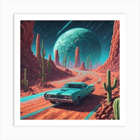 Cactus Road 1 Art Print