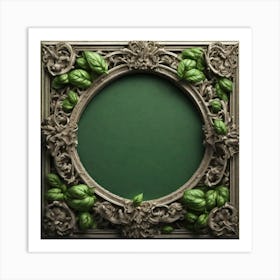 Frame With Green Leaves 5 Art Print