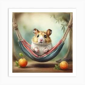 Hamster In Hammock Art Print