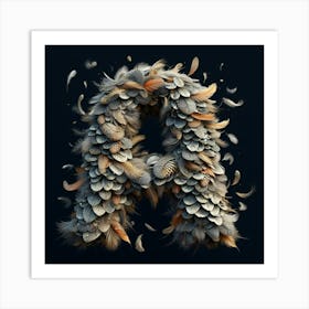 Letter A Made Of Feathers Art Print