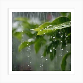 Raindrops On A Leaf Art Print