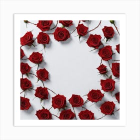 Red Roses In A Circle 1 Art Print