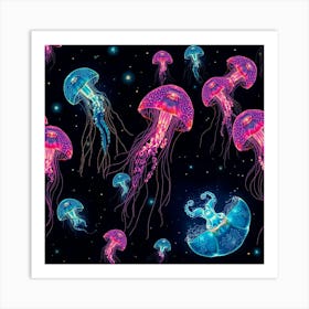 Jellyfish In Space 2 Art Print