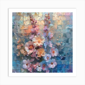 Mosaic Flowers Art Print