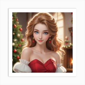 Christmas Girl 3 Art Print