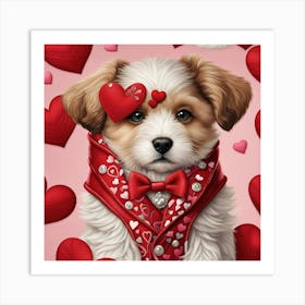 Valentine Puppy 5 Art Print