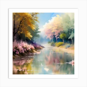 River In Spring 1 Art Print