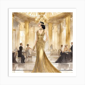 Art deco fashion magazine cover 3 Art Print