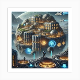 A Sci Fi Depiction Of Astera Nexus S Asteroid Int 1 Art Print