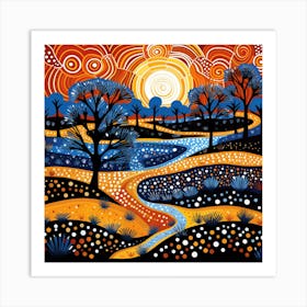 Sunset In The Desert Art Print