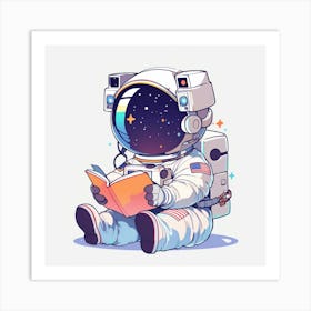 Astronaut Reading A Book 7 Art Print