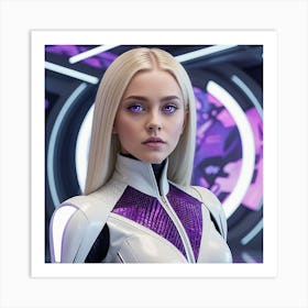 Girl In A Futuristic Suit Art Print