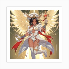 Anime Angelic Radiant Healer Art Print
