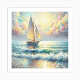 Lonely sailboat 1 Art Print