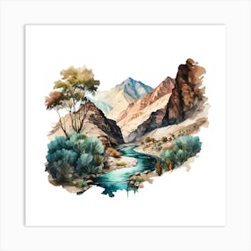 Watercolor Of A River 9 Art Print