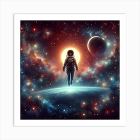 Astronaut In Space Art Print