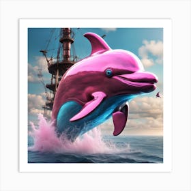 pink dolphin Art Print