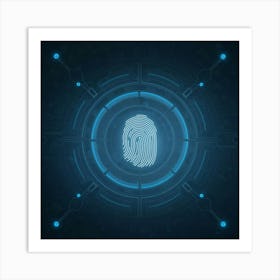 Fingerprint On A Computer Screen Art Print