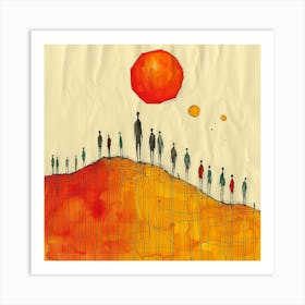 People On A Hill - abstract art, abstract painting  city wall art, colorful wall art, home decor, minimal art, modern wall art, wall art, wall decoration, wall print colourful wall art, decor wall art, digital art, digital art download, interior wall art, downloadable art, eclectic wall, fantasy wall art, home decoration, home decor wall, printable art, printable wall art, wall art prints, artistic expression, contemporary, modern art print, Art Print