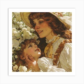 Mother And Daughter 3 Art Print