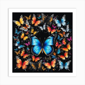 Colorful Butterflies Art Print