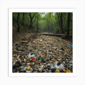 Trash In The Forest 6 Art Print