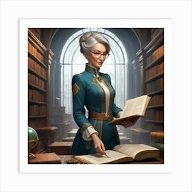 The Elderly Lady Librarian 021 Art Print