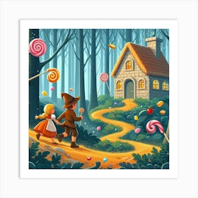 Lollipop House In The Forest Art Print