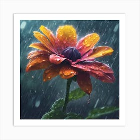 Flower In The Rain 1 Art Print