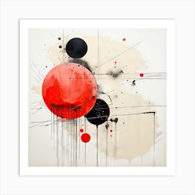 Black and Red painting Art Print