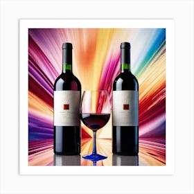 Two Bottles Of Red Wine Art Print