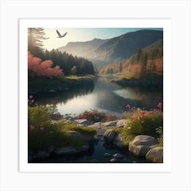 Sunrise In The Mountains Art Print