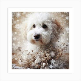 Dog In Snow Art Print