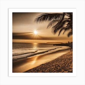 Sunset At The Beach 382 Art Print