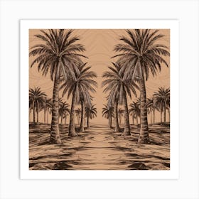 Palm Trees On The Beach Art Print