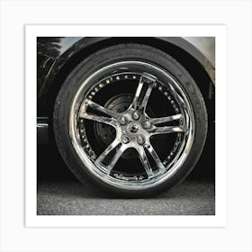 Close Up Of Chrome Wheels Art Print