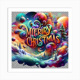 A Whimsical, Psychedelic Image Of Merry Christmas Molly Written In Vibrant, Swirling Letters, With A Transparent Background, Featuring Surreal Art Print