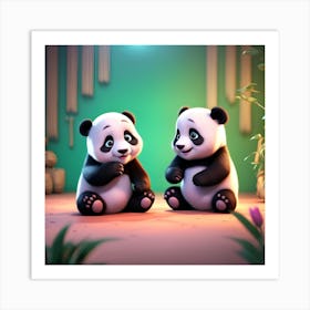 Panda Bears Art Print