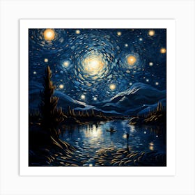 Celestial Brushstrokes: A Dance in Paramount Light Art Print