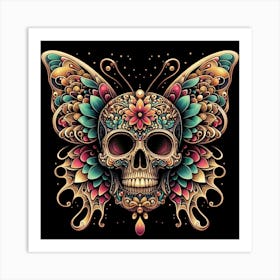 Skull Butterfly Art 3 Art Print