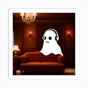 Ghost Listening To Music Art Print