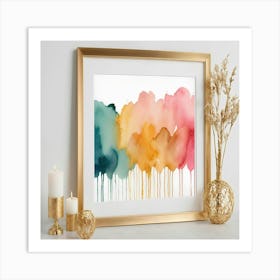 Watercolor Splatter Painting Art Print