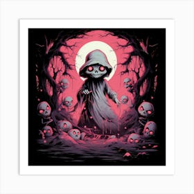 Skeleton In The Forest Art Print