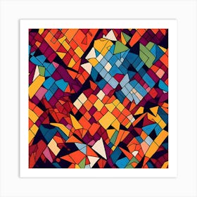 Leonardo Diffusion Background Mosaic Colorful Vector4k 1 Art Print