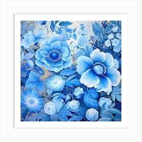 Blue Flowers Art Print